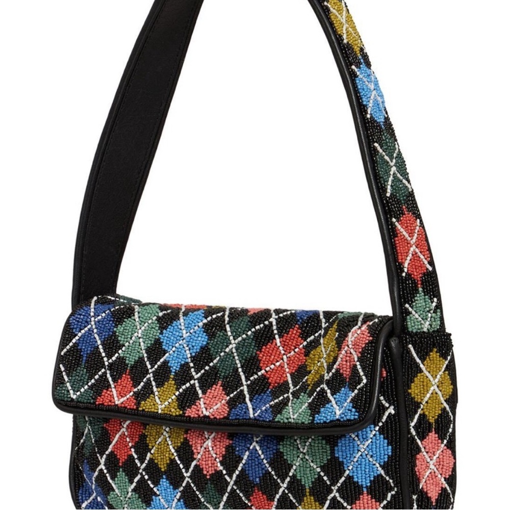 STAUD Limited Edition Beaded Argyle Tommy Bag - Picture 3 of 9